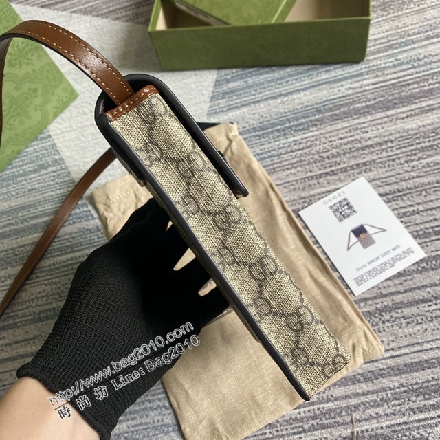 Gucci新款包包 古馳原廠牛皮G花面料三合一小挎包 Gucci經典之王系列鎖扣手機包 658229  ydg3293